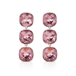 Rose pink Three-Stone Cushion Drop Earrings
