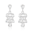 Pear Chandelier Drop Earrings - Clear