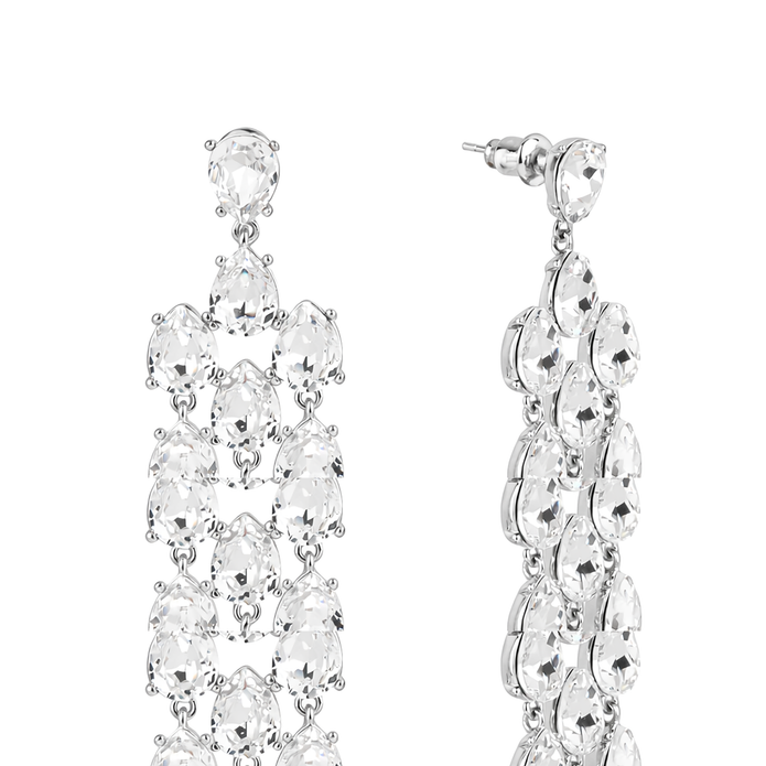 Pear Chandelier Drop Earrings - Clear
