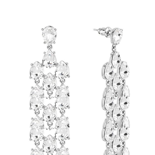 Pear Chandelier Drop Earrings - Clear