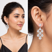 Pear Chandelier Drop Earrings - Clear