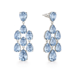 Pear Chandelier Drop Earrings - Aqua Blue