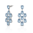 Pear Chandelier Drop Earrings - Aqua Blue