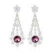 Starburst Chandelier Drop Earrings - Plum
