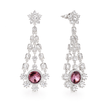 Starburst Chandelier Drop Earrings - Plum