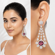 Starburst Chandelier Drop Earrings - Plum