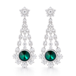 Starburst Chandelier Drop Earrings - Emerald Green
