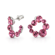 Swirl Wreath Cluster Stud Earrings - Pink