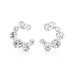 Swirl Wreath Cluster Stud Earrings - Clear