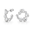 Swirl Wreath Cluster Stud Earrings - Clear