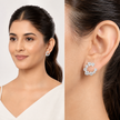 Swirl Wreath Cluster Stud Earrings - Clear