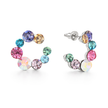 Swirl Wreath Cluster Stud Earrings - Multi-Color