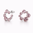 Swirl Wreath Cluster Stud Earrings - Pink