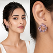 Swirl Wreath Cluster Stud Earrings - Pink