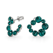 Swirl Wreath Cluster Stud Earrings - Emerald Green