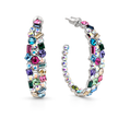 Mosaic Ear Climber Stud Earrings - Multi-Color