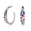 Mosaic Ear Climber Stud Earrings - Multi-Color