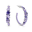 Mosaic Ear Climber Stud Earrings - Amethyst