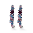 Mosaic Ear Climber Stud Earrings - Multi-Color