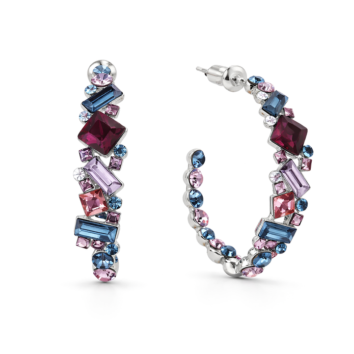 Mosaic Ear Climber Stud Earrings - Multi-Color