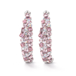 Mosaic Ear Climber Stud Earrings - Pink