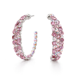 Mosaic Ear Climber Stud Earrings - Pink