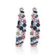 Mosaic Ear Climber Stud Earrings - Multi-Color