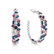Mosaic Ear Climber Stud Earrings - Multi-Color