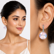 Round Rivoli Lever-Back Drop Earrings - Aurora