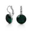 Round Rivoli Lever-Back Drop Earrings - Emerald Green