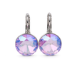 Round Rivoli Lever-Back Drop Earrings - Lavender
