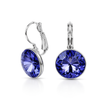 Round Rivoli Lever-Back Drop Earrings - Amethyst