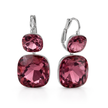 Rose pink Double Cushion Lever-Back Drop Earrings