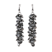 Black Cascading Grape Cluster Drop Earrings
