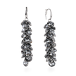 Black Cascading Grape Cluster Drop Earrings