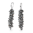 Black Cascading Grape Cluster Drop Earrings