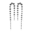 Gunmetal Hexagon Crystal Arch Chain Drop Earrings