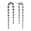 Gunmetal Hexagon Crystal Arch Chain Drop Earrings