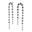 Gunmetal Hexagon Crystal Arch Chain Drop Earrings