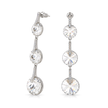 Clear Rivoli Triple Crystal Silver Drop Earrings