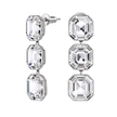 Clear Asscher Crystal Triple Statement Drop Earrings