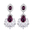Amethyst Oval Crystal Petal Fan Drop Earrings