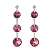 Mauve Rivoli Triple Round Crystal Drop Earrings