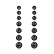 Black Crystal Graduated Round Drop Earrings