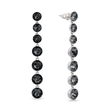 Black Crystal Graduated Round Drop Earrings