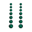 Emerald Green Graduated Round Crystal Drop Earrings