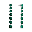 Emerald Green Graduated Round Crystal Drop Earrings