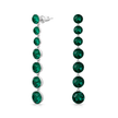 Emerald Green Graduated Round Crystal Drop Earrings