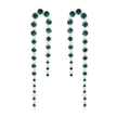 Emerald Green Hexagon Crystal Arch Chain Drop Earrings