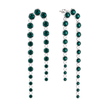 Emerald Green Hexagon Crystal Arch Chain Drop Earrings